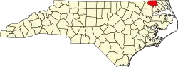 State map highlighting Gates County