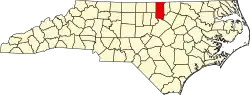 State map highlighting Granville County