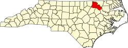State map highlighting Halifax County