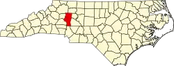 State map highlighting Iredell County