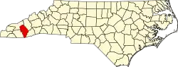State map highlighting Jackson County