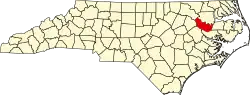 State map highlighting Martin County