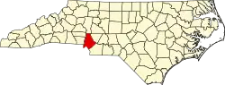 State map highlighting Mecklenburg County