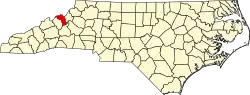 State map highlighting Mitchell County