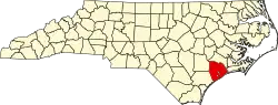 State map highlighting Onslow County