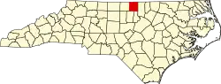State map highlighting Person County
