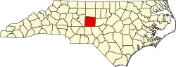State map highlighting Randolph County