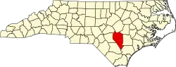 State map highlighting Sampson County