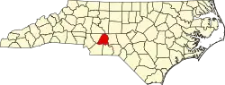State map highlighting Stanly County