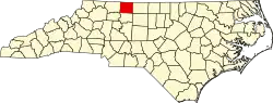 State map highlighting Stokes County