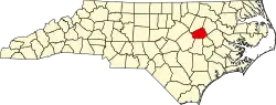 State map highlighting Wilson County