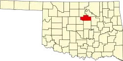 Map of Oklahoma highlighting Payne County