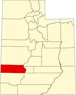 Map of Utah highlighting Beaver County