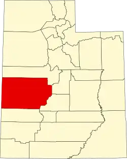 Map of Utah highlighting Millard County