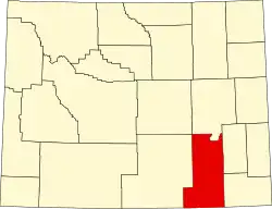 Map of Wyoming highlighting Albany County
