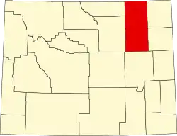 Map of Wyoming highlighting Campbell County