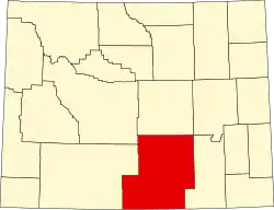 Map of Wyoming highlighting Carbon County