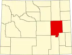 Map of Wyoming highlighting Converse County