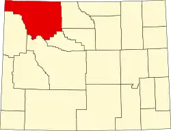 Map of Wyoming highlighting Park County