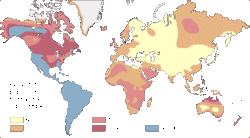 Map of allele Oamong native populations