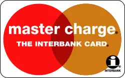 تم استخدام شعار Master Charge من عام 1969 إلى عام 1979 ، ويتميز بشعار Interbank الأصلي لعام 1966
