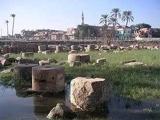 أنقاض قاعة رمسيس الثاني في ميت رهينة