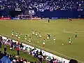 المنتخب المكسيكي يتدرب قبل مباراته الودية ضد الأرجنتين في ملعب كوالكم سنة 2008.