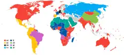 تظهر البلدان التي تعد فيها ويكيبيديا الروسية هي النسخة اللغوية الأكثر شيوعًا من ويكيبيديا باللون الأزرق الفاتح.