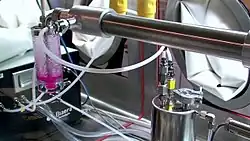Inside a Class III biological safety cabinet with an الهباء الحيوي control platform