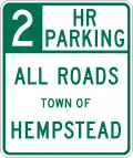 2 hour parking all roads Town of Hempstead, New York State