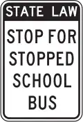 State law stop for stopped school bus, New York
