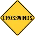 New York State crosswinds sign.