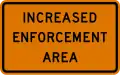 New York State increased enforcement area work zone sign.