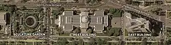 Satellite image of National Gallery of Art grounds and surrounding streets