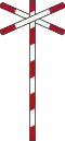 Netherlands track level crossing sign.