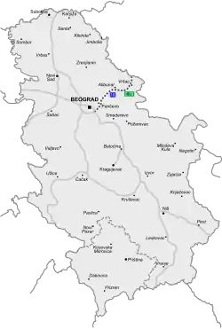 plan de la voie rapide entre Pančevo et Vatin