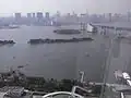 Odaiba Seaside Park ينظر من فوق (4 يوليو 2008)