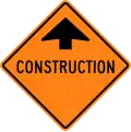 Canada construction ahead sign.