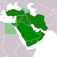 خريطة منطقة الشرق الأدنى.