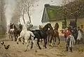 مجموعة من الخيول خارج النزل  1874.