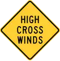 Pennsylvania high cross winds sign.