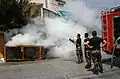 إطفاء حريق في حي الشرفة بمدينة البيرة عام 2011