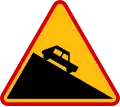 بولندا steep grade sign.