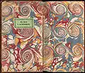 Marbled endpaper from a book bound in France around 1735