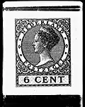 طابع أسود هولندي صادر عام 1937، وهو من تصميم بول جيرمونبريز&nbsp;[الإنجليزية].