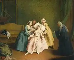 "لوحة زيتية من عام 1744 بريشة بييترو لونغي تسمى إغماء