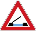 Czech Republic draw bridge ahead sign.