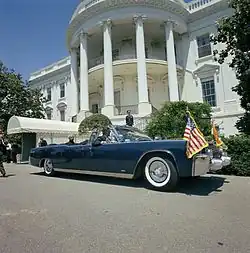 SS-100X (1961 Lincoln Continental convertible) parked in front of White House, June 1963