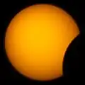 Fixed tripod image of a كسوف الشمس using a digital-SLR camera with a 500&nbsp;mm lens