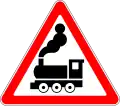 Russia unguarded crossing sign.